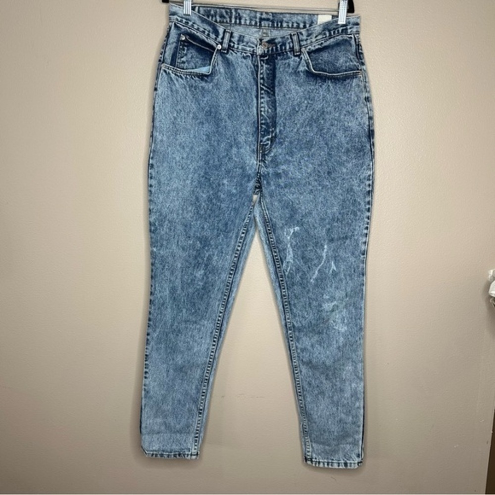 Jordache Basic Vintage Women's Acid Wash High Rise Mom Skinny USA‎ MADE Size 18